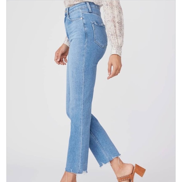 Paige High Rise Cindy Jeans Lovesong Distressed Tuned Hem Sz 26 - Picture 3 of 13